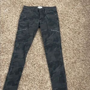 Gray Camouflage Denim Pants